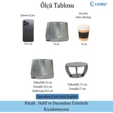 Evene Ahşap Ayaklı Beton Saksı Büyük Boy 1 Adet Kalın Çizgili Model
