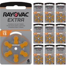 Rayovac Extra 13 Numara Işitme Cihazı Pili (10 Paket x 6 Adet = 60 Adet Pil)