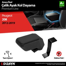 S-Dizayn Peugeot 208 Kol Dayama Kolçak Çelik Ayaklı ABS Siyah 2012-2019 A+Kalite