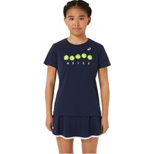 Asics Tennis Graphic Tee Lacivert Kız Çocuk Tenis Tişört