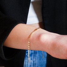 Adil Idil Kuyumculuk Ince Desenli Plaka Bileklik