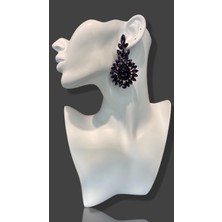My Bijuteri Mor Zircon Taşlı Modern Abiye Küpe MY70E22310049