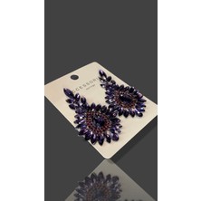 My Bijuteri Mor Zircon Taşlı Modern Abiye Küpe MY70E22310049