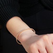 Adil Idil Kuyumculuk Rose Renk Su Yolu Taşlı Kelepçe