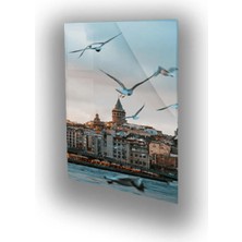 Woody City Galata Kulesi Cam Tablo 3