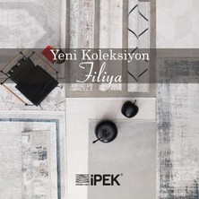 Ipek Mekik Halı Filiya Kahve Ekru Modern Saçaklı Halı