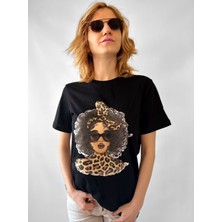 Hescaa Leopard Light Skin T-Shirt - Kadın Tişört Baskını