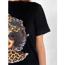 Hescaa Leopard Light Skin T-Shirt - Kadın Tişört Baskını