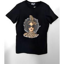 Hescaa Leopard Light Skin T-Shirt - Kadın Tişört Baskını