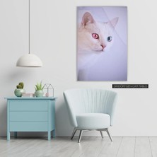 Woody City Beyaz Kedi Cam Tablo