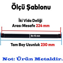 Badem10 Bihter Düz Mobilya Mutfak Dolabı Çekmece Dolap Kapak Kulpu Kulbu Siyah 224 mm Metal Kulp