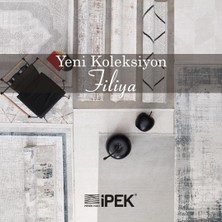 Ipek Mekik Halı Filiya Kahve Gri Modern Saçaklı Halı