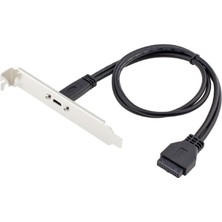 Alfais 4329 Type C 19-20 Pin Dişi To USB 3.0 Anakart Panel Pci Çevirici Kablosu