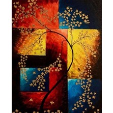 Pix Art Sanat Eğilen Ağaç Desen Pixart Sanat Elmas Mozaik Tablo Diamond Türkiye 43*53