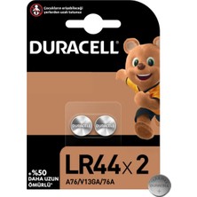 Duracell Düğme Pil LR44 2'li 1.5 Volt 5000394504424