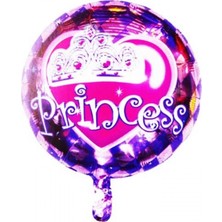 Kidspartim Prenses Baskılı Yuvarlak Folyo Balon