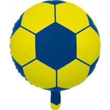 Kidspartim Sarı Lacivert Baskılı Top Folyo Balon