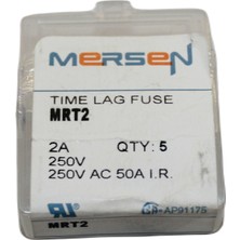 Mersen Mersen-Ferraz 3 Adet MRT2 2A Zaman Gecikmeli Mikro Sigorta - 250V, PCB Montajlı, Radial Bacaklı