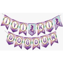 Lasagna Store Deniz Kızı Temalı Baskılı Zikzak Banner