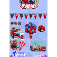 Lasagna Store Spider-Man 8 Kişilik Süpriz Hediye Kutulu Ekonomik Doğum Günü Parti Malzemeleri Seti
