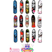 Lasagna Store Sürpriz Hediye Kutusu ile 6 Adet Parmak Kaykay Seti Eğlenceli Renk ve Desen Seçenekleri