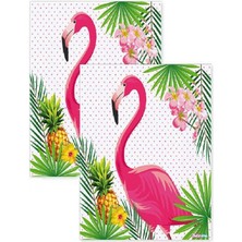 Lasagna Store Flamingo Temalı Baskılı Lüks 20 Kişilik Peçete