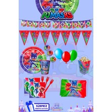 Lasagna Store Pijamaskeliler 16 Kişilik Süpriz Hediye Kutulu Doğum Günü Parti Malzemeleri Seti