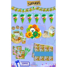 Lasagna Store Safari 8 Kişilik Süpriz Hediye Kutulu Doğum Günü Parti Malzemeleri Seti