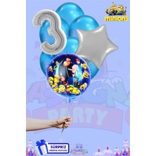 Lasagna Store Minions Temalı Gümüş Lüx Folyo Balon Seti