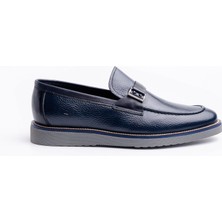 LEOPAR BY BRONZEFACE Lacivert Deri Loafer Erkek Ayakkabı