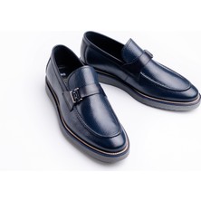LEOPAR BY BRONZEFACE Lacivert Deri Loafer Erkek Ayakkabı