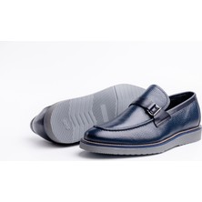 LEOPAR BY BRONZEFACE Lacivert Deri Loafer Erkek Ayakkabı