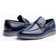 LEOPAR BY BRONZEFACE Lacivert Deri Loafer Erkek Ayakkabı