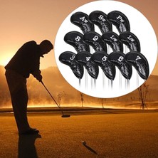 Tasteful 12X Pu Golf Demir Kafa Kapağı Golf Headkovers Golf Kulübü Baş Koruyucu Siyah (Yurt Dışından)