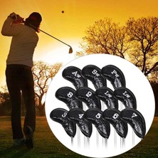 Tasteful 12X Pu Golf Demir Kafa Kapağı Golf Headkovers Golf Kulübü Baş Koruyucu Siyah (Yurt Dışından)