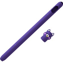 Nanospace Apple Pencil 2 Koruyucu Kaymaz Figürlü Kedi Silikon Kılıfı (Ürün Kalem Değildir)