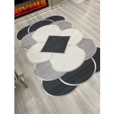 Allgelsin Dijital Baskı Yıkanabilir Kaymaz Taban Halı Ince Yazlık Dekoratif Salon ve Oturma Odası Halısı