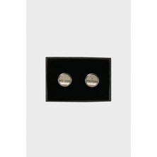 ALTINYILDIZ CLASSICS Erkek Gri Metal Özel Hediye Kutulu Kol Düğmesi