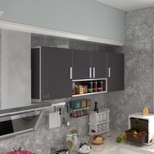 Kenz Life Kenzlife Hazır Mutfak Dolabı Gri MDF 060*180*22 Modern Tasarım ve Geniş Depolama Alanı