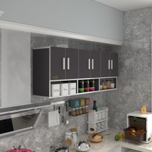 Kenz Life Gri Mutfak Dolabı MDF 060*180*22 Kapaklı Raflı Modern Tasarım ve Geniş Depolama