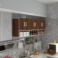Kenz Life Kenzlife Kapaklı Raflı Mutfak Banyo Dolabı 060*180*22 MDF Malzeme ile Fonksiyonel Depolama
