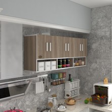 Kenz Life Kenzlife Kapaklı Raflı Mutfak Banyo Dolabı MDF Malzemeden 060*180*22 Ölçülerle