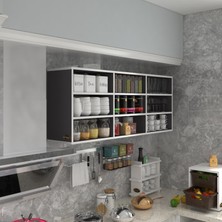 Kenzlife hazır mutfak orela gri 060*150*22 mutfak banyo dolabı kapaksız raflı