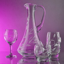 Decocia Pudgy 37 Parça 12 Kişilik Bardak Çeyiz Seti Dik Karaflı Sürgün Desenli