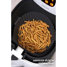 Airfryer Ustası Pişirme Seti 3'lü Silikon Pişirme Kabı Kalıbı Kağıdı