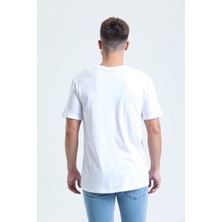 Fuqtime Beyaz Basic Losee Fit T-Shirt