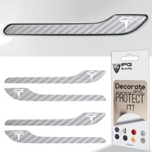 Ipg Tesla Model 3 - Model Y Için Özel Kesim Tesla Logolu Kapı Kolu Sticker Seti (4'lü Set)