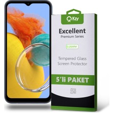 Kzy Samsung Galaxy M14 Temperli Ekran Koruyucu Kırılmaz Cam Ekonomik 5'li Paket