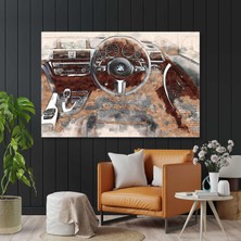 SML Tablo Spor Araba Konsolu Kokpit Bmw Araç Içi Direksiyon Kanvas Tablo