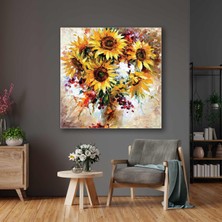 SML Tablo Vazo Içerisinde Ayçiçeği Buketi Doğa Kanvas Tablo
